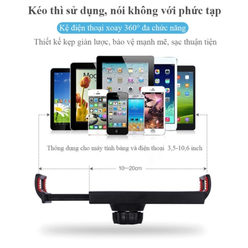 Giá Đỡ Ipad, Kiêm Kệ Điện Thoại Để Bàn Đa Năng Xoay 360 Độ - Điều Chỉnh Tiện Dụng - Họp Zoom - Hỗ Trợ Học Trực Tuyến