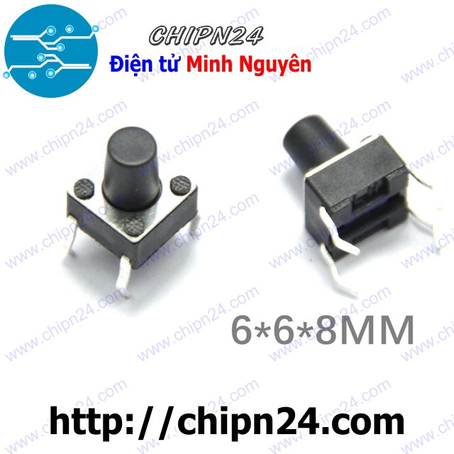 [10 CÁI] Nút nhấn 4 chân 6x6x8mm DIP