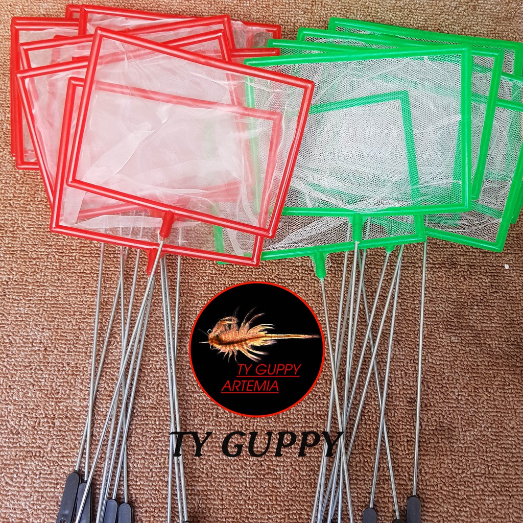 Vợt cá guppy-betta lưới thưa và lưới mịn