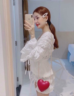 Kẹp tóc mái ngọc trai nhựa