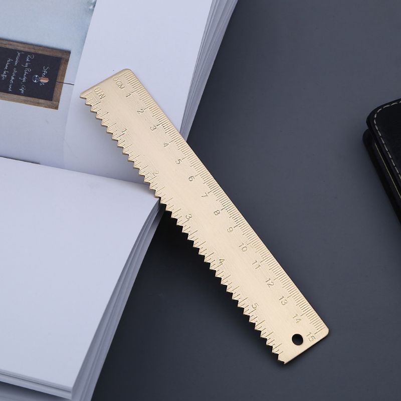 Thước Đo Đánh Dấu Trang Sách Bằng Đồng Thau 15cm