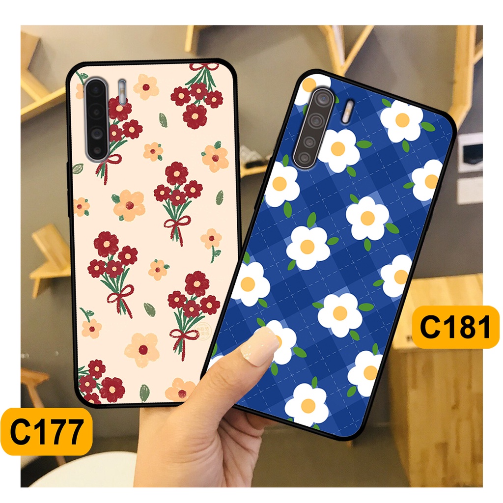 Ốp Oppo A91 - Reno 3 - Reno3 in hình hoa cỏ nhẹ nhàng,họa tiết caro xinh xắn.ốp lưng chống sốc