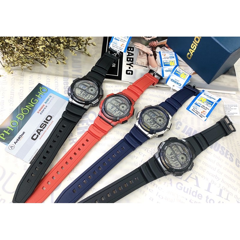 Đồng hồ nam dây nhựa Casio chính hãng Anh Khuê AE-1000W-4AVDF