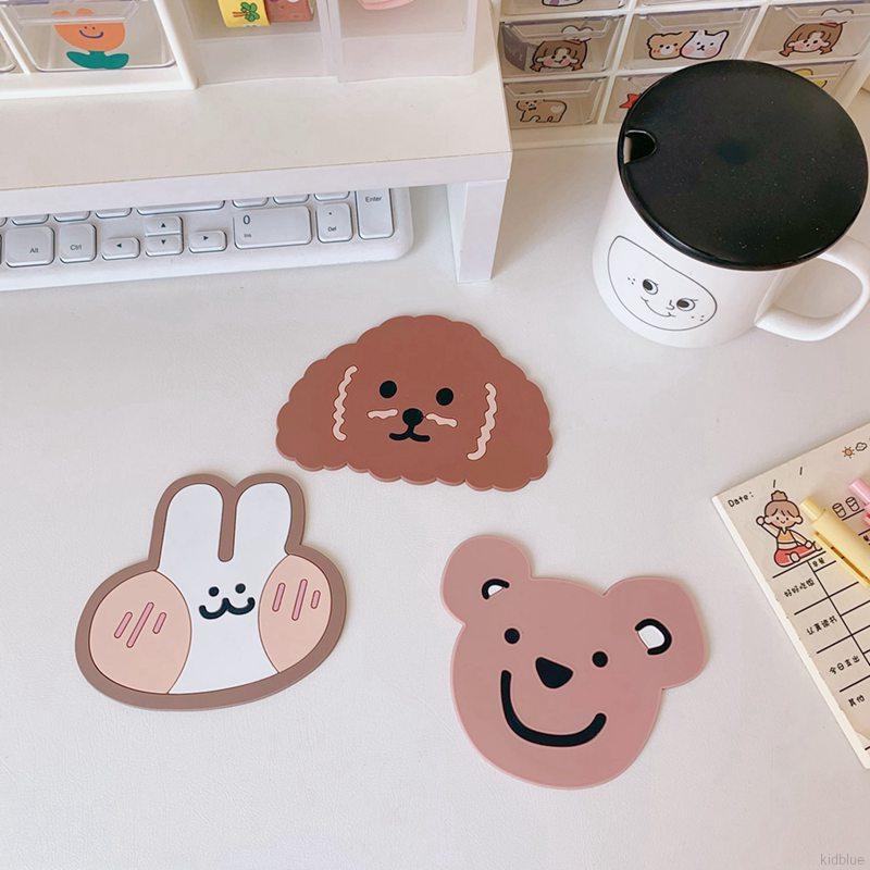 Miếng Lót Ly Cách Nhiệt Chống Trượt Hình Thỏ Gấu Đáng Yêu Tiện Dụng