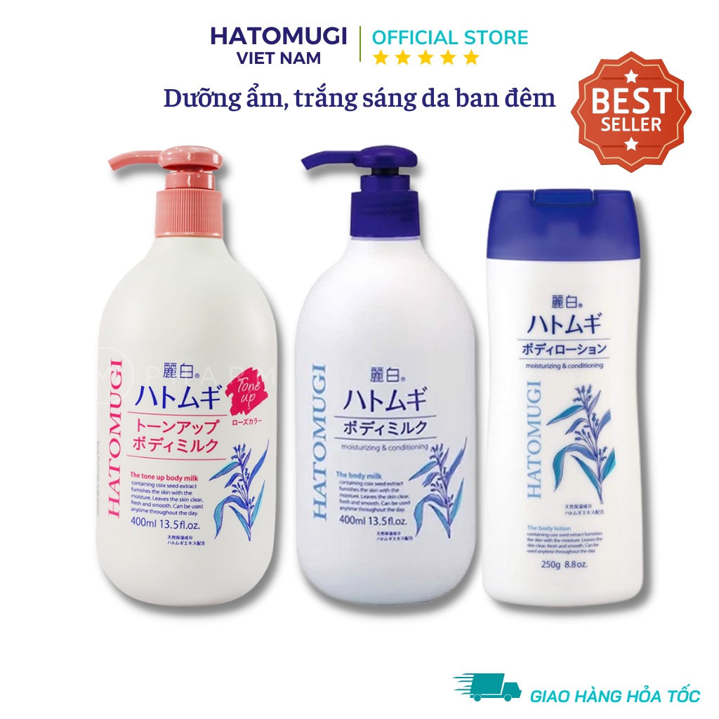 Sữa dưỡng thể trắng da toàn thân ban đêm HATOMUGI Lotion chính hãng nhập khẩu nội địa Nhật bản