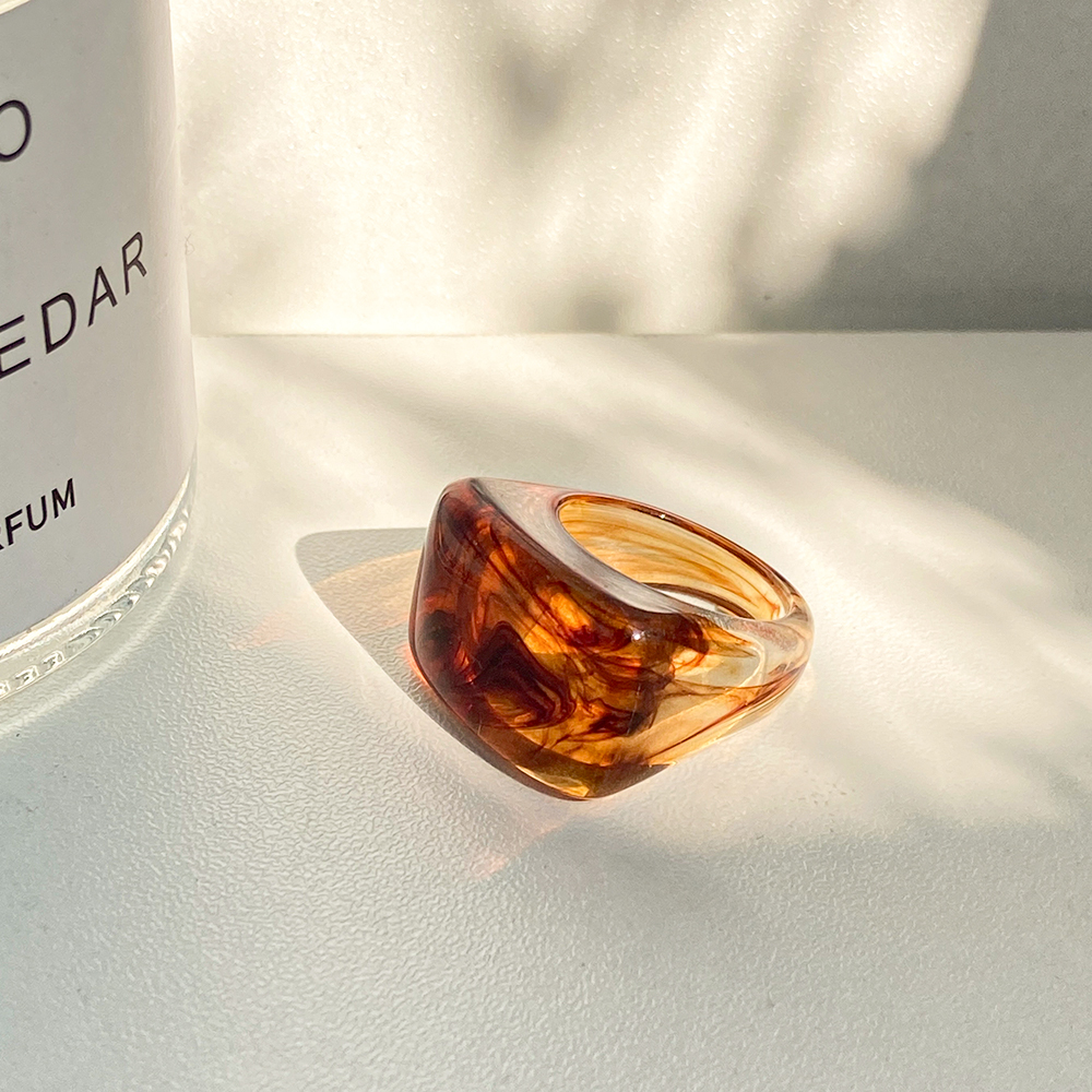 Nhẫn Nhựa Acrylic Trong Suốt Phong Cách Cá Tính Thời Trang Hàn Quốc