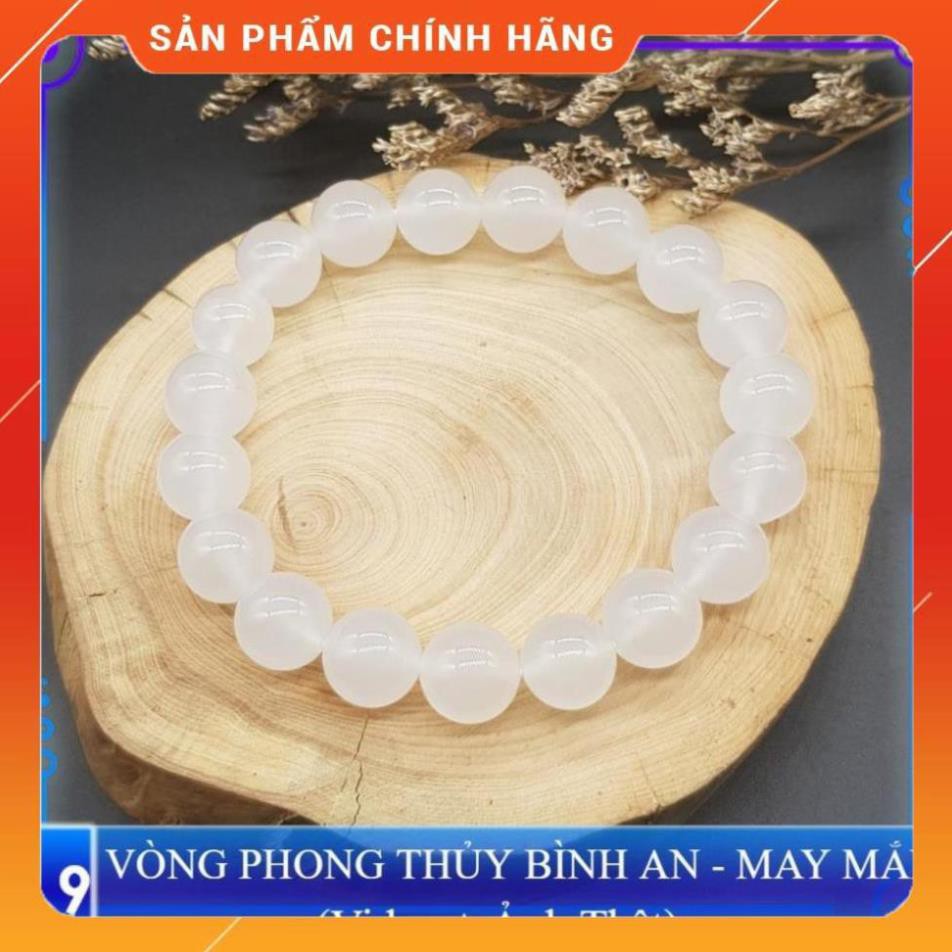 *SIÊU HOT* Vòng tay Phong thủy Trắng may mắn, tài lộc, bình an phù hợp Nam Nữ Mệnh Kim, Thủy - Đủ size 6,8,10,12 ly (mm)