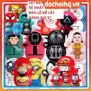 Đồ chơi cho bé lật đật mini squid game, lật đật doraemon cho bé siêu dễ thương dochoihq