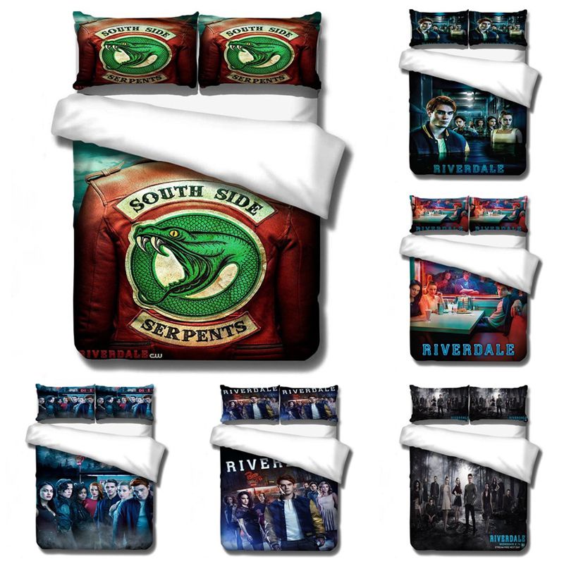 Bộ 2 / 3 Vỏ Chăn Ga Gối Đệm In Hình Riverdale 3D