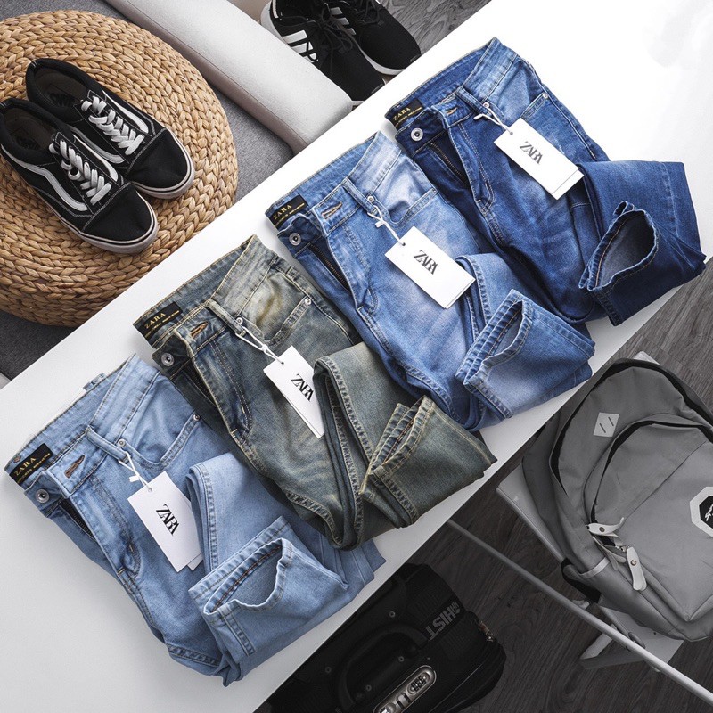 Quần jean rách ZR vnxk slim fit có thun co dãn thoải mái