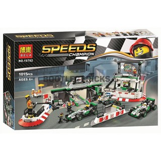 (Mã giảm giá 15k VANCY) Bộ xếp hình Lego Speeds Champion 10782 Trường đua F1 (Có sẵn)