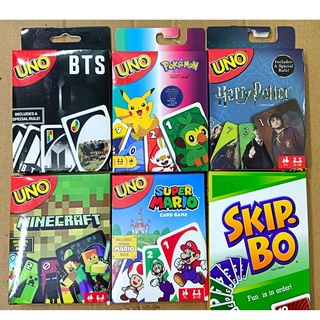 (11 LOẠI) Bộ bài trò chơi Uno Classic, Wild, Skip Bo, Flip, Phase 10, DOS, BTS, Harry Porter,Super Mario - bìa cứng cao