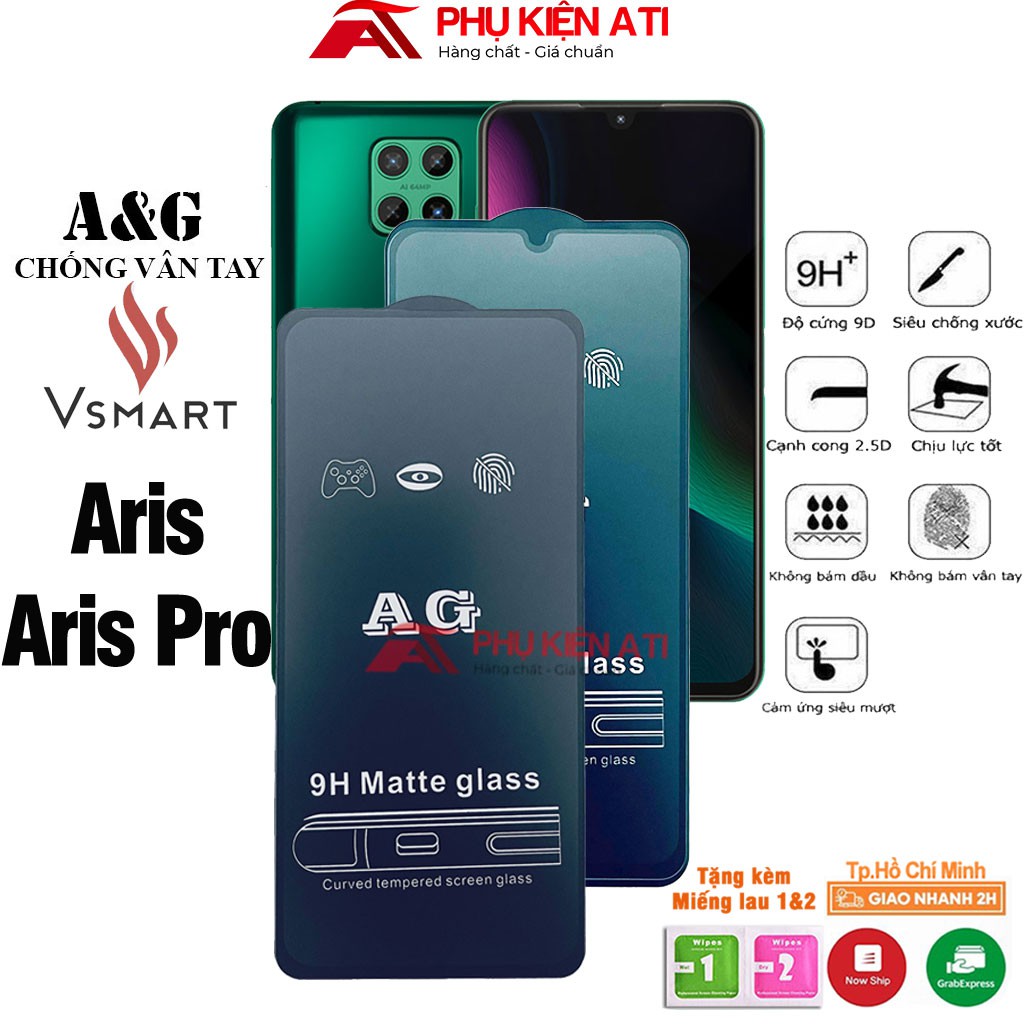Kính cường lực Chống vân tay Vsmart Aris Pro/ Aris -Cảm ứng mượt mà-Chống lóa