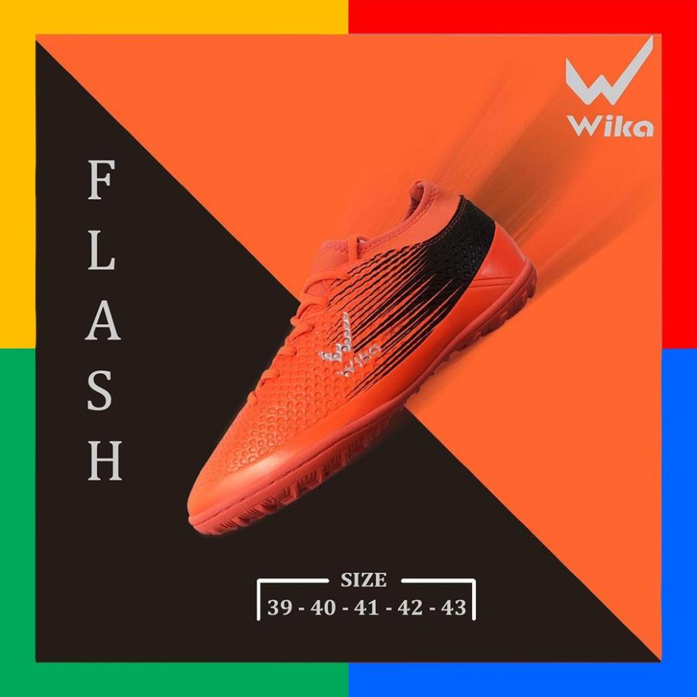 Giày Đá Bóng Wika Flash Chính Hãng, Giày Đá Banh Sân Cỏ Nhân Tạo Khâu Full Đế Bảo Hành 3 Tháng