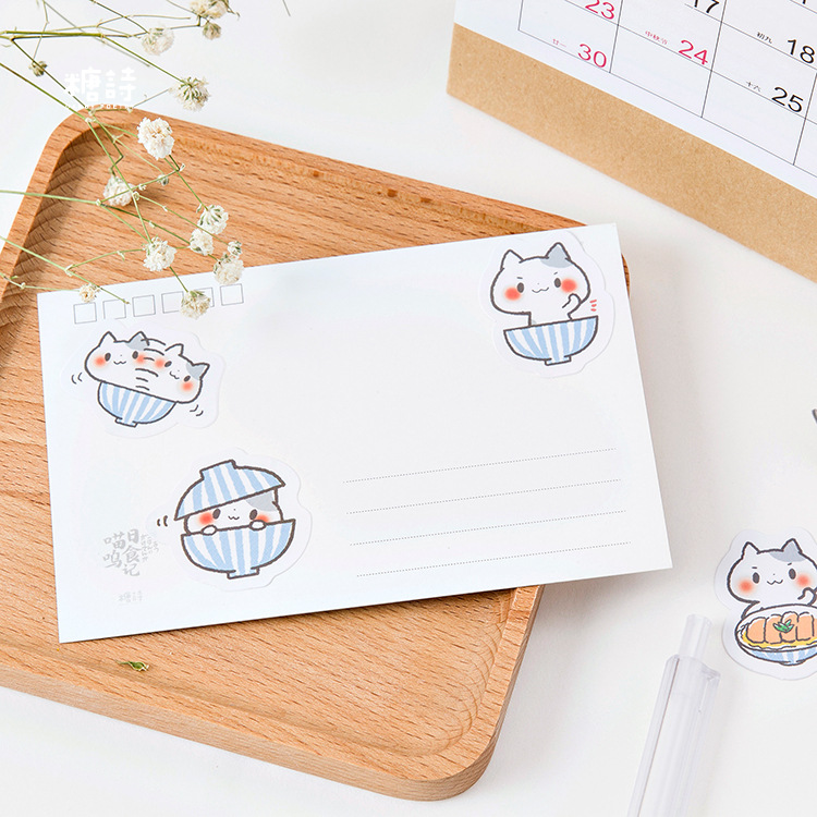 Set 45 Miếng Dán Trang Trí Hình Mèo Xinh Xắn Tiện Dụng