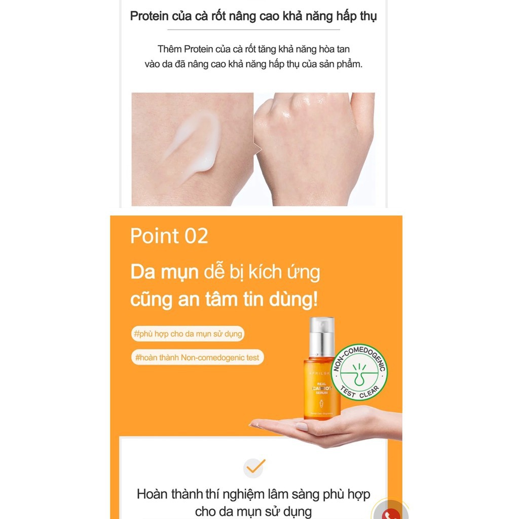 Tinh Chất Cà Rốt Dành Cho Da Mụn Phục Hồi Da April Skin Real Carrot Serum 45g