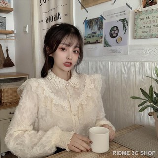 Áo kiểu phối ren ngọt ngào thanh lịch cho nữ