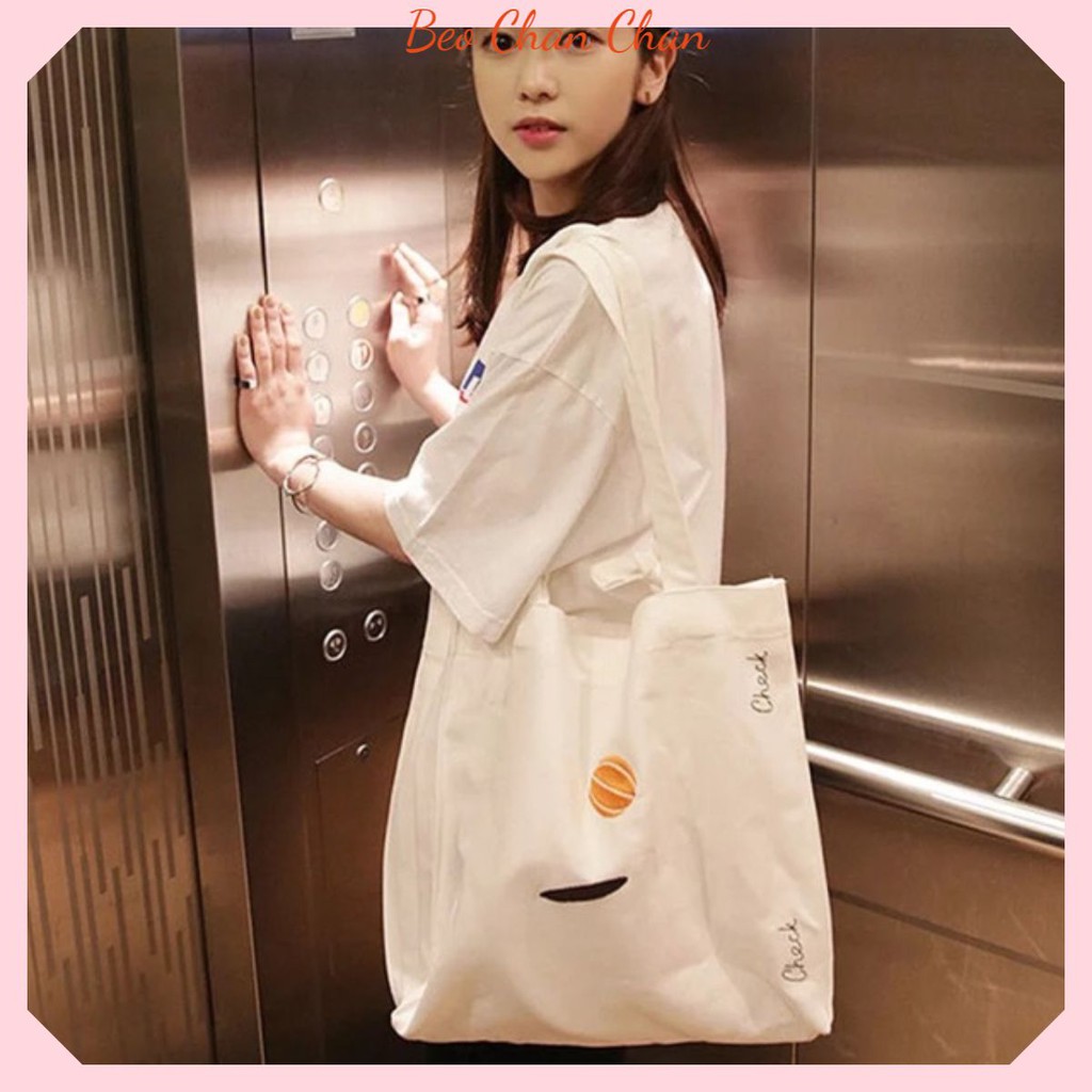 TÚI VẢI TÚI TOTE TRẮNG ULZZANG TÚI VẢI ĐEO VAI