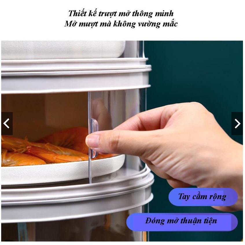 Lồng bàn 5 tầng, hộp đựng thức ăn giữ nhiệt, chống bụi, chống côn trùng đa năng tiện dụng