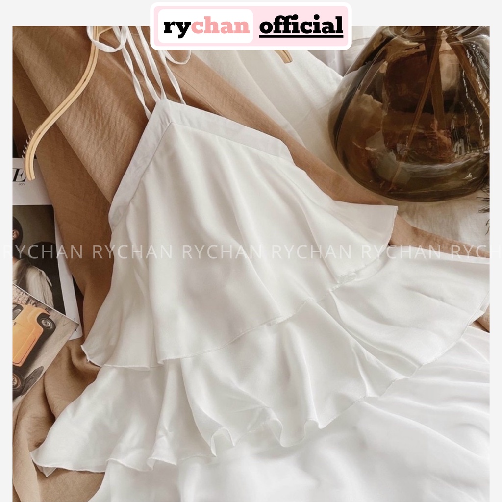 Đầm Váy Nữ Dạo Biển Form Ngắn Cổ Yếm 3 Tầng Sang Trọng Thanh Lịch Màu Trắng [ẢNH THẬT CUỐI] - DX9899