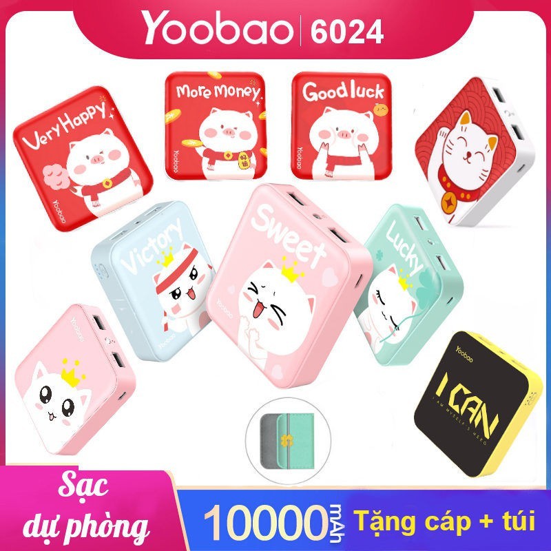 SẠC DỰ PHÒNG YOOBAO YB-6024 10000mAh Chính Hãng TẶNG TÚI VÀ CÁP SẠC