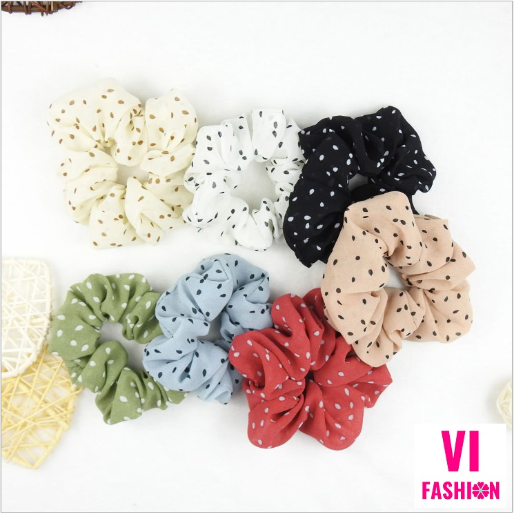 [Mã 151FASHIONSALE1 giảm 10K đơn 50K]Dây Cột tóc,Dây buộc tóc, Scrunchies Chấm Bi Siêu Đẹp