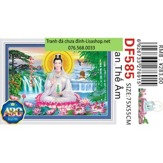 Tranh đính đá PHẬT QUAN ÂM DF585( 75x55cm) chưa đính dd9751