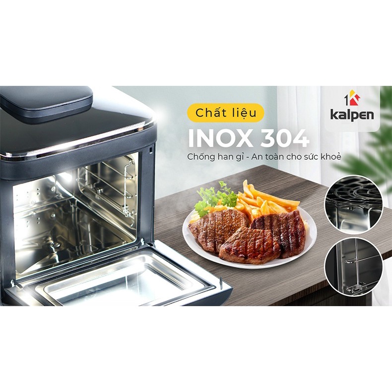 Nồi chiên không dầu hấp hơi nước Kalpen x15 15L, X7 7L, Miễn phí ship toàn quốc