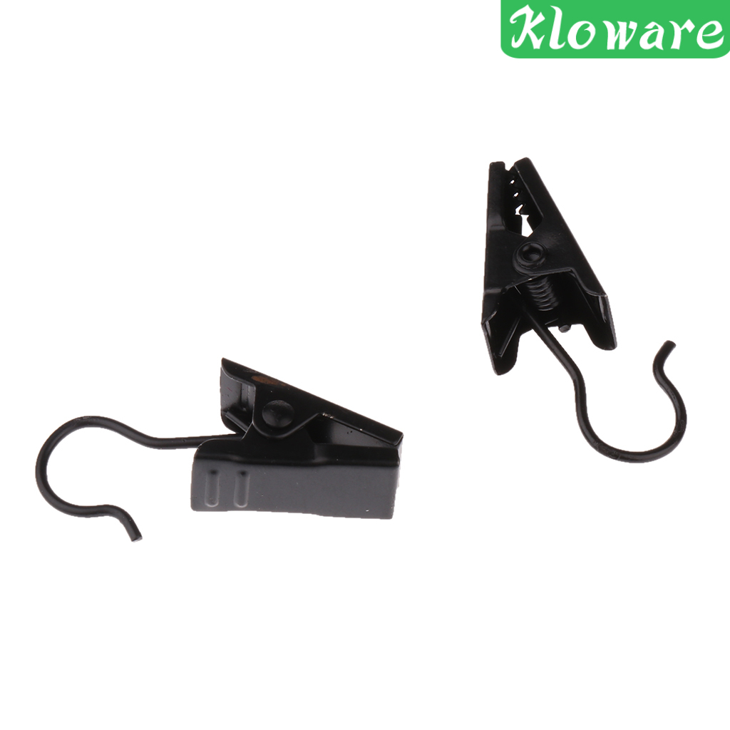 Set 10 Kẹp Giữ Rèm Cửa Bằng Thép Không Gỉ 32mm Kèm Lò Xo Màu Bạc