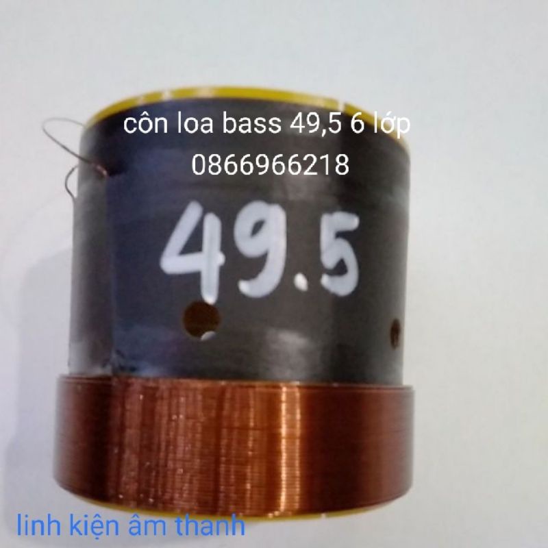 Coil loa côn loa bass 49,5 6 lớp phíp chịu nhiệt.