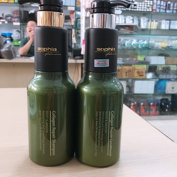 COMBO BỘ DẦU GỘI COLLAGEN PHỤC HỒI TÓC HƯ TỔN Sophia Platinum Hàn Quốc
