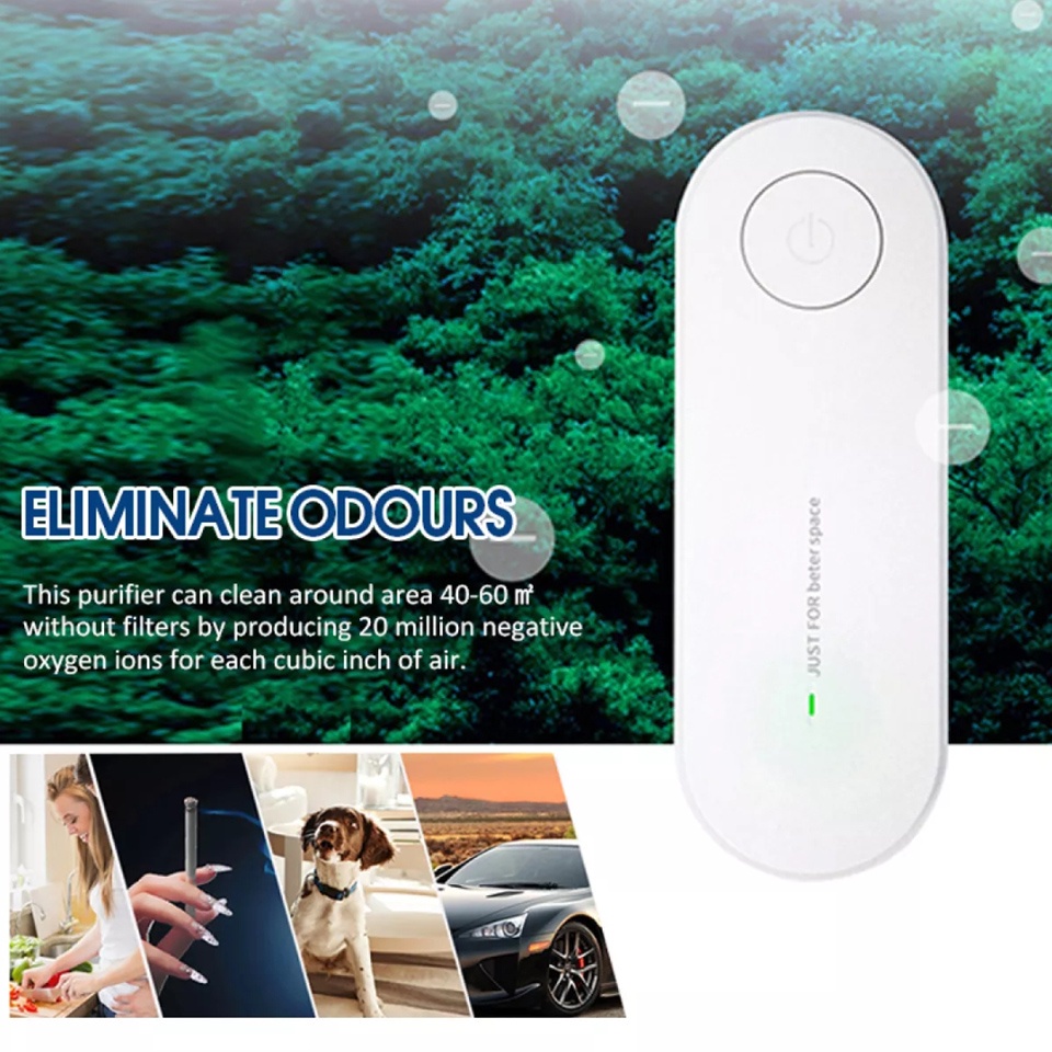 Máy lọc không khí khử mùi ion âm hoạt động nhanh và hiệu quả thiết kế nhỏ gọn di động