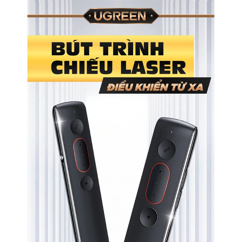 Bút trình chiếu PowerPoint Laser UGREEN 60327 LP180 không dây điều khiển từ xa 100m - Hàng Chính Hãng