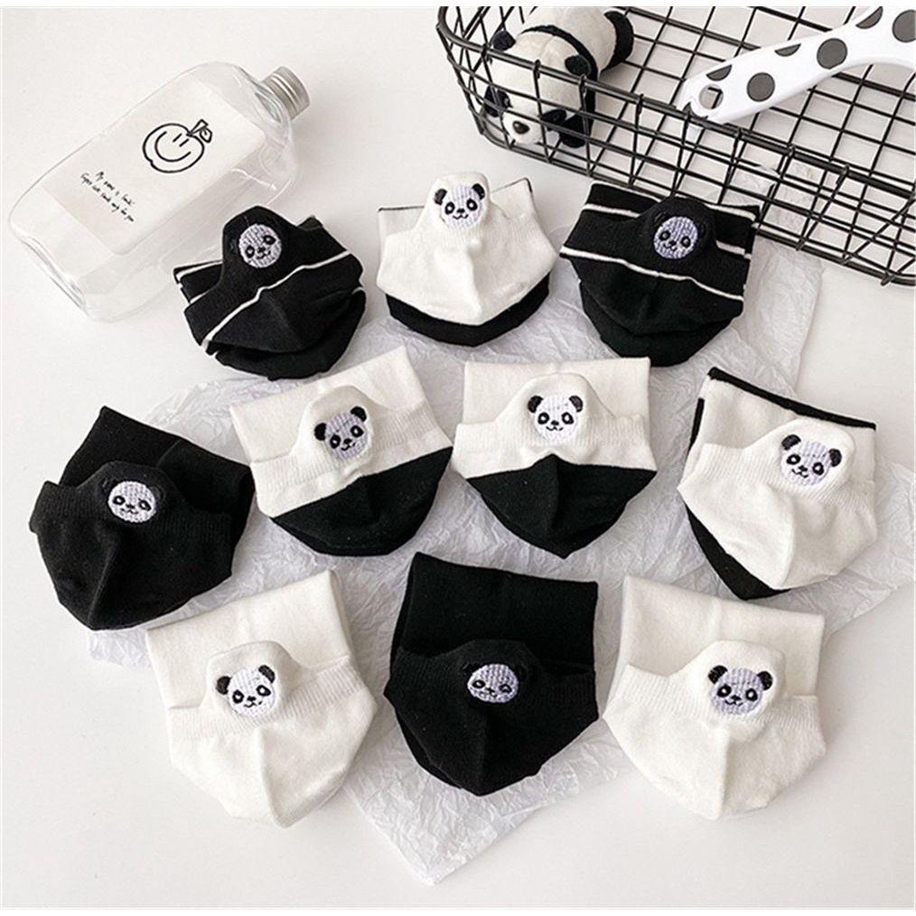 AROMA 1 Đôi Tất Cotton Ngắn Thêu Hình Động Vật Hoạt Hình Dễ Thương Cho Nữ