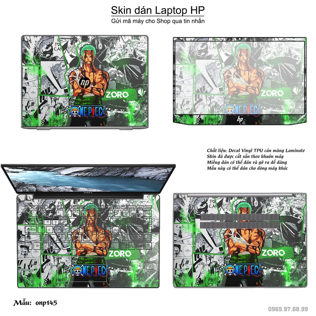 Skin dán Laptop HP in hình One Piece _nhiều mẫu 18 (inbox mã máy cho Shop)