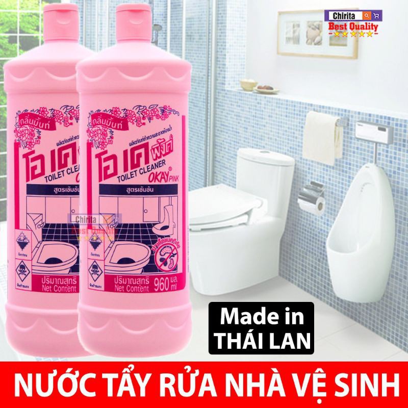 [CHÍNH HÃNG] NƯỚC TẨY BỒN CẦU- TOILET THÁI LAN OKAY 960 ML