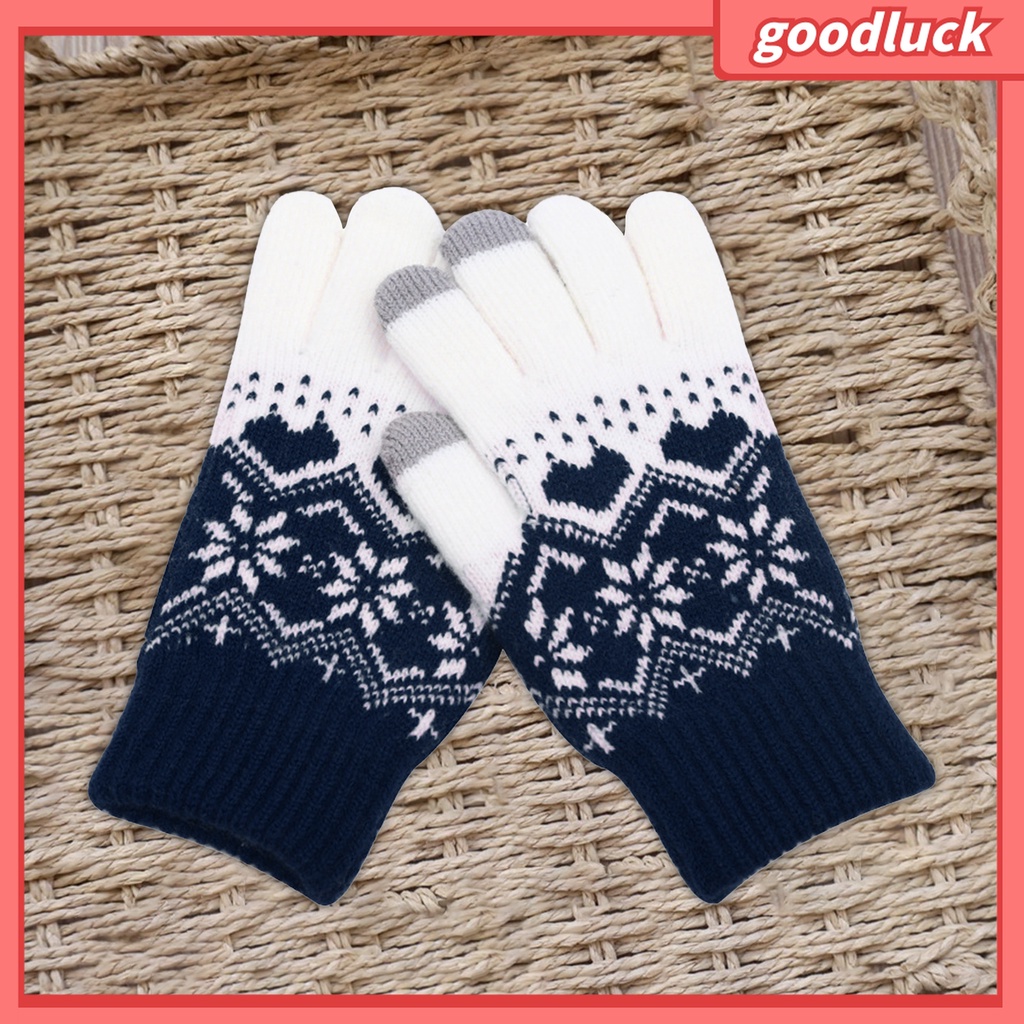 1 Đôi Găng Tay Dệt Kim Dày Dặn Chống Gió Thời Trang Thu Đông Cho Nữ