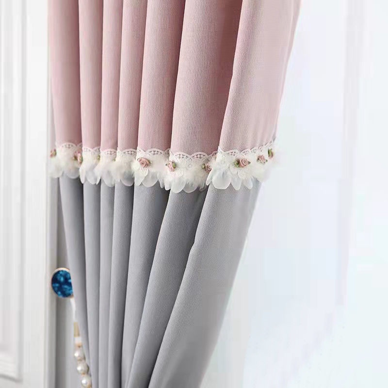 Ấm áp kiểu Hàn Quốc tươi mát mới rèm cửa phòng khách sổ ngủ thiếu nữ che nắng vải gia đình sử dụng đôi mở màu hồng ấm