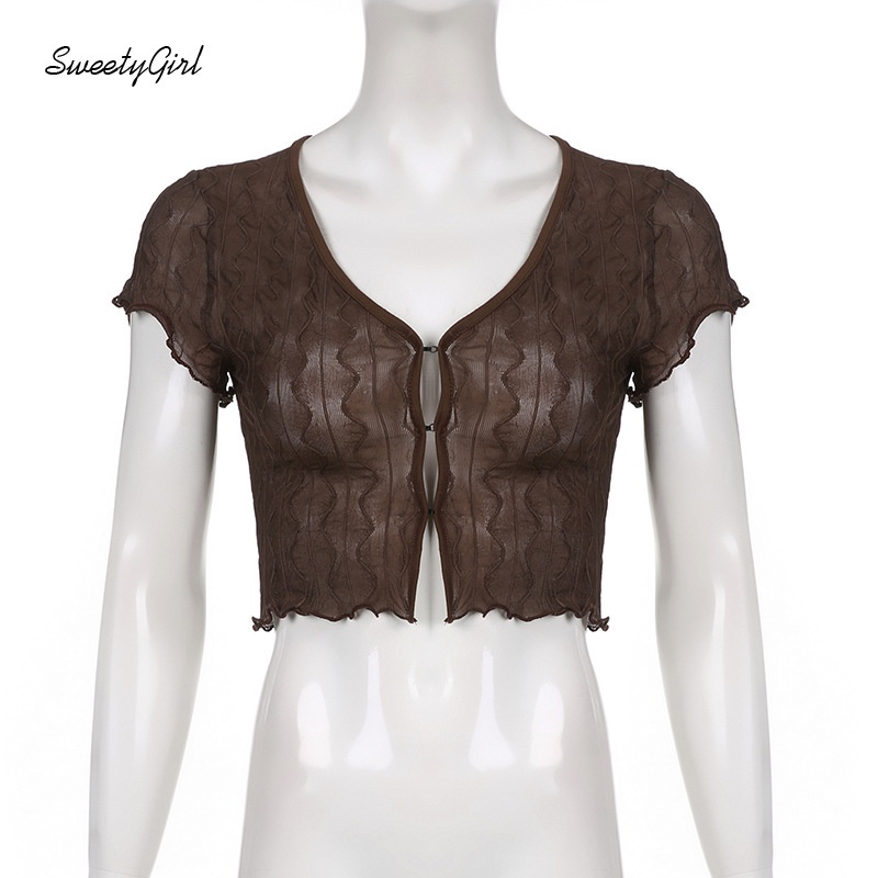 Áo Croptop Phối Ren Xuyên Thấu Thời Trang Quyến Rũ 2022 Cho Nữ