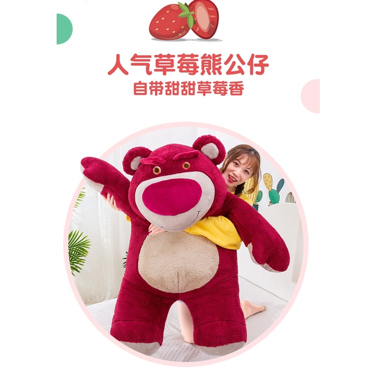 Ba Lô Đeo Vai Hình Gấu Nhồi Bông Dâu Tây Dễ Thương