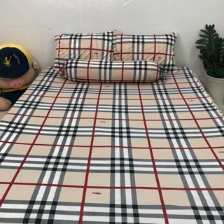 Drap thun Hàn Quốc khổ M6 ( bộ: 2 áo gối, 1 gối ôm, drap)