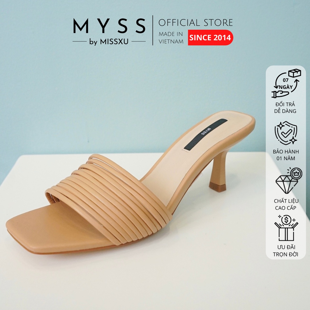 Giày guốc nữ bản ngang dây nhuyễn 7cm thời trang MYSS - SU104