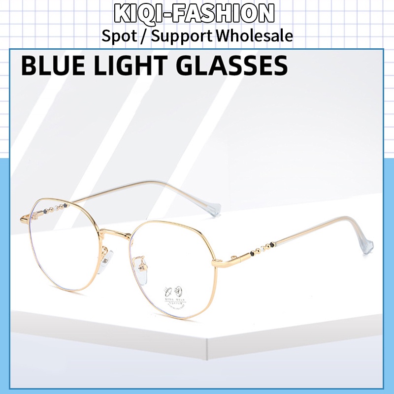 (KIQI-FASHION ) COD Mắt Kính Chống Ánh Sáng Xanh Siêu Nhẹ Chống Bức Xạ Phong Cách INS Cổ Điển Thời Trang Cho Nam Và Nữ / Tròng Kính Có Thể Thay Thế