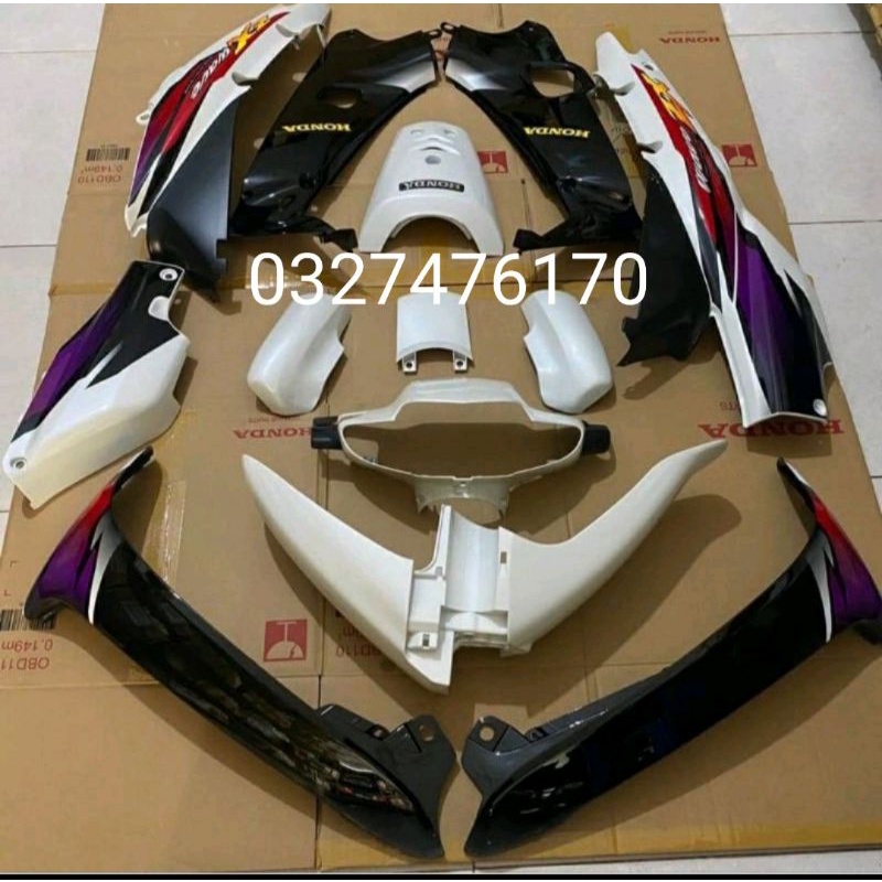 Bộ nhựa dàn áo xe WAVE ZX màu trắng zin chính hãng