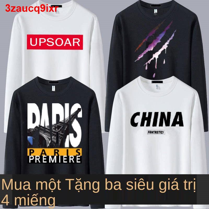 áo sơ miXuân và thu áo thun nam dài tay mỏng sơ mi đáy rộng, từ bi size lớn, hàng hiệu, lót nam,1