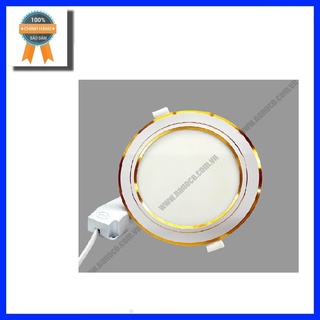 Đèn âm trần led 7w 9w 12w viền vàng nanoco nsd076g90/nsd096g110