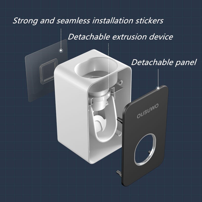 Hộp Đựng Và Nặn Tuýp Kem Đánh Răng OUSUWO Tự Động Gắn Tường Tiện Lợi