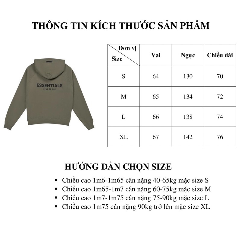 Áo hoodie FEAR OF GOD FOG ESSENTIALS SS21 Taupe bản cao cấp, Áo khoác nỉ form rộng ESSENTIALS chất liệu nỉ bông oversize