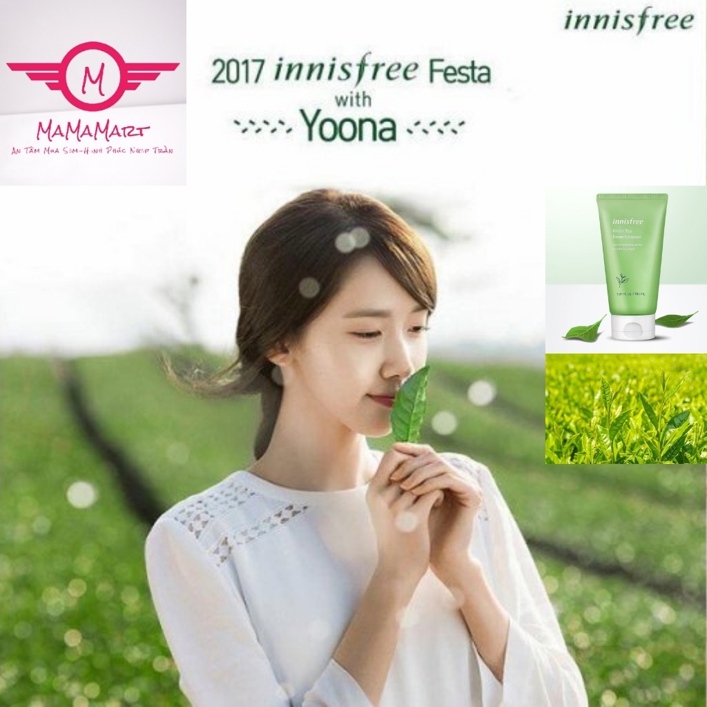 Sữa rửa mặt Innisfree trà xanh (Green tea cleansing foam) 150ml, dành cho da dầu,da mụn,làm sạch sâu,dưỡng ẩm (Hàn Quốc)