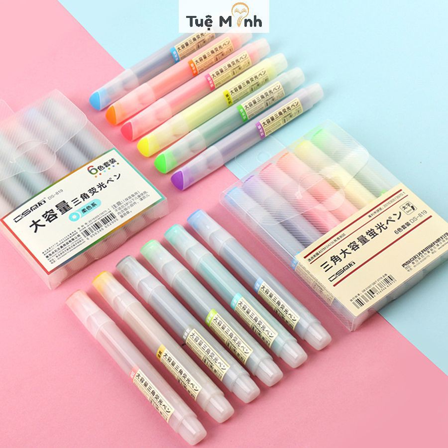 Bút highlight thân trong HI07 bút đánh dấu ghi chú màu pastel đẹp mắt